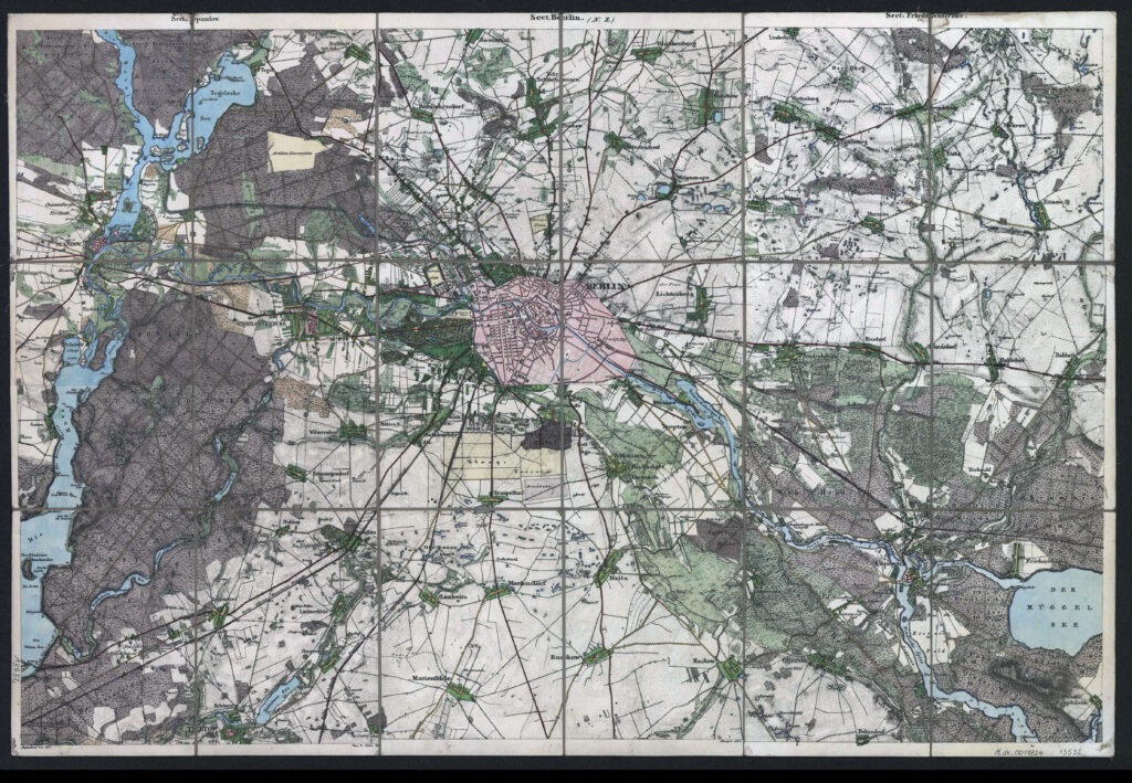 Böhm – Topographische Landkarte von Berlin (1:50.000, 1851)